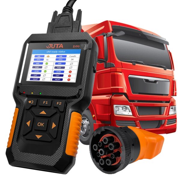 JUTA D50 OBD2 Diagnosverktyg för Personbilar & Lastbilar – 12V24V Bilscanner